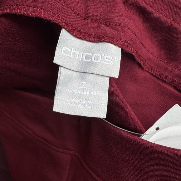 NWT Chico’s Ponte Leggings Cranberry Spice Red Stretch Comfort Pants 2R (US 12) - Picture 2 of 7